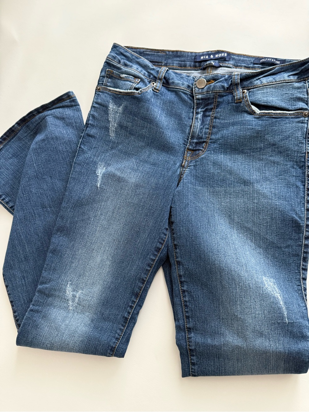 Mia & Moss Mid Blue Flare Jeans - Classic Flared Leg
